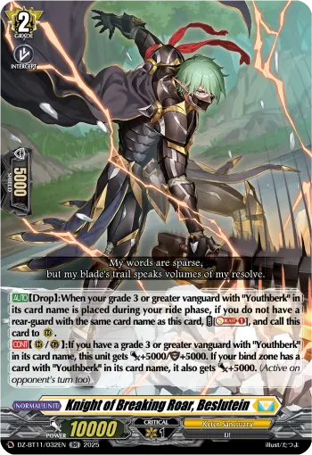 Knight of Breaking Roar, Beslutein
